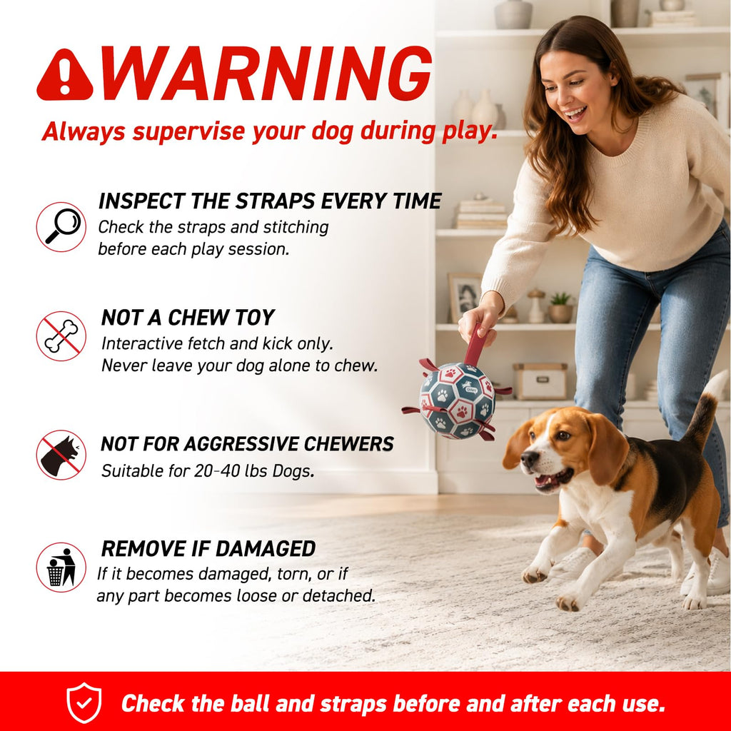 6 Inch Dog Soccer Ball with Straps F973950