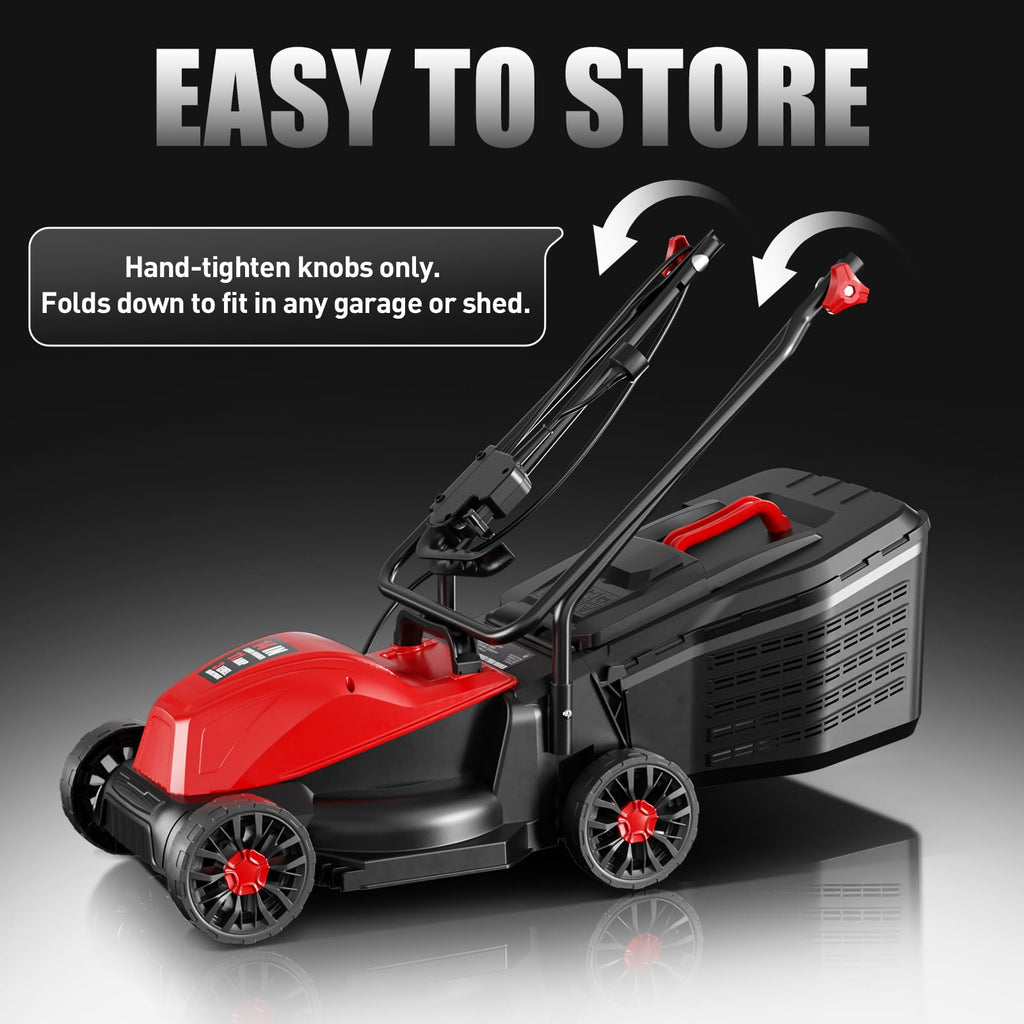 14" Corded Lawn Mower, 3-Height, 2-in-1 Mulch & Bag H671
