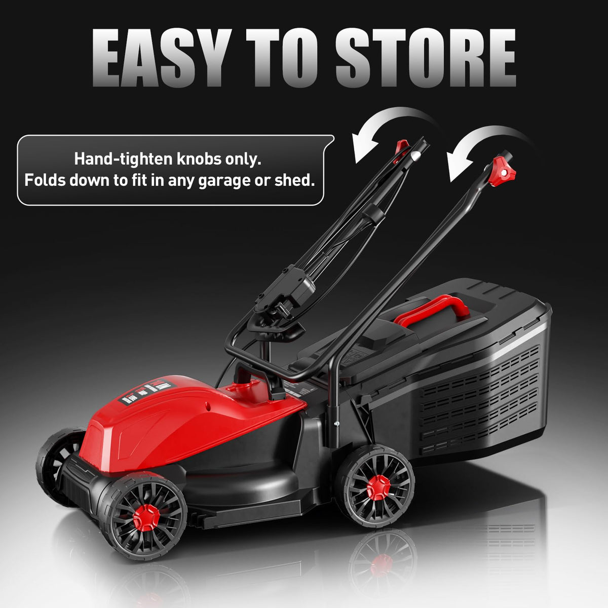 14" Corded Lawn Mower, 3-Height, 2-in-1 Mulch & Bag H671