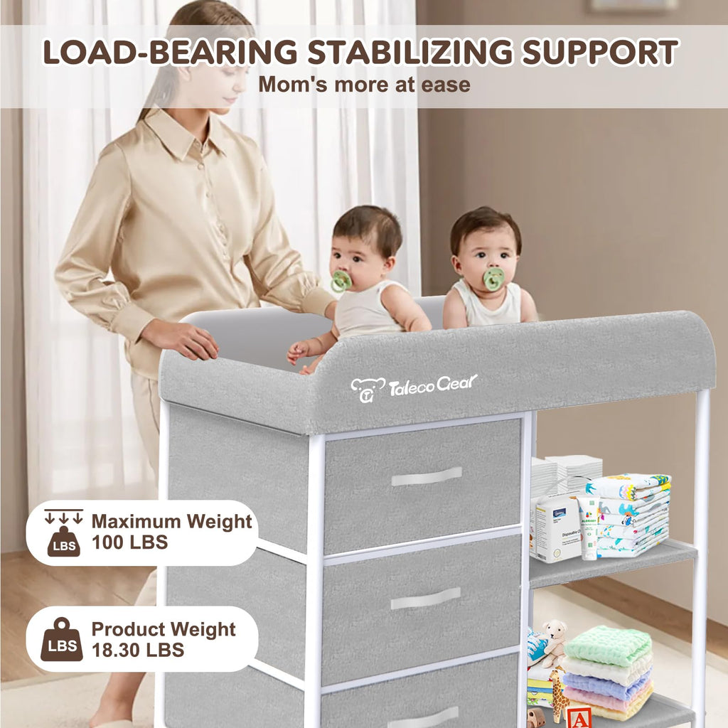 Portable Baby Changing Table with 3 Storage Baskets Q468787