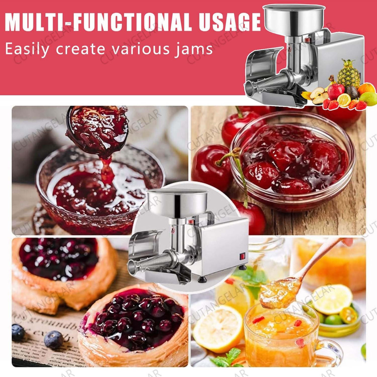 450W Stainless Steel Electric Tomato Strainer B58238