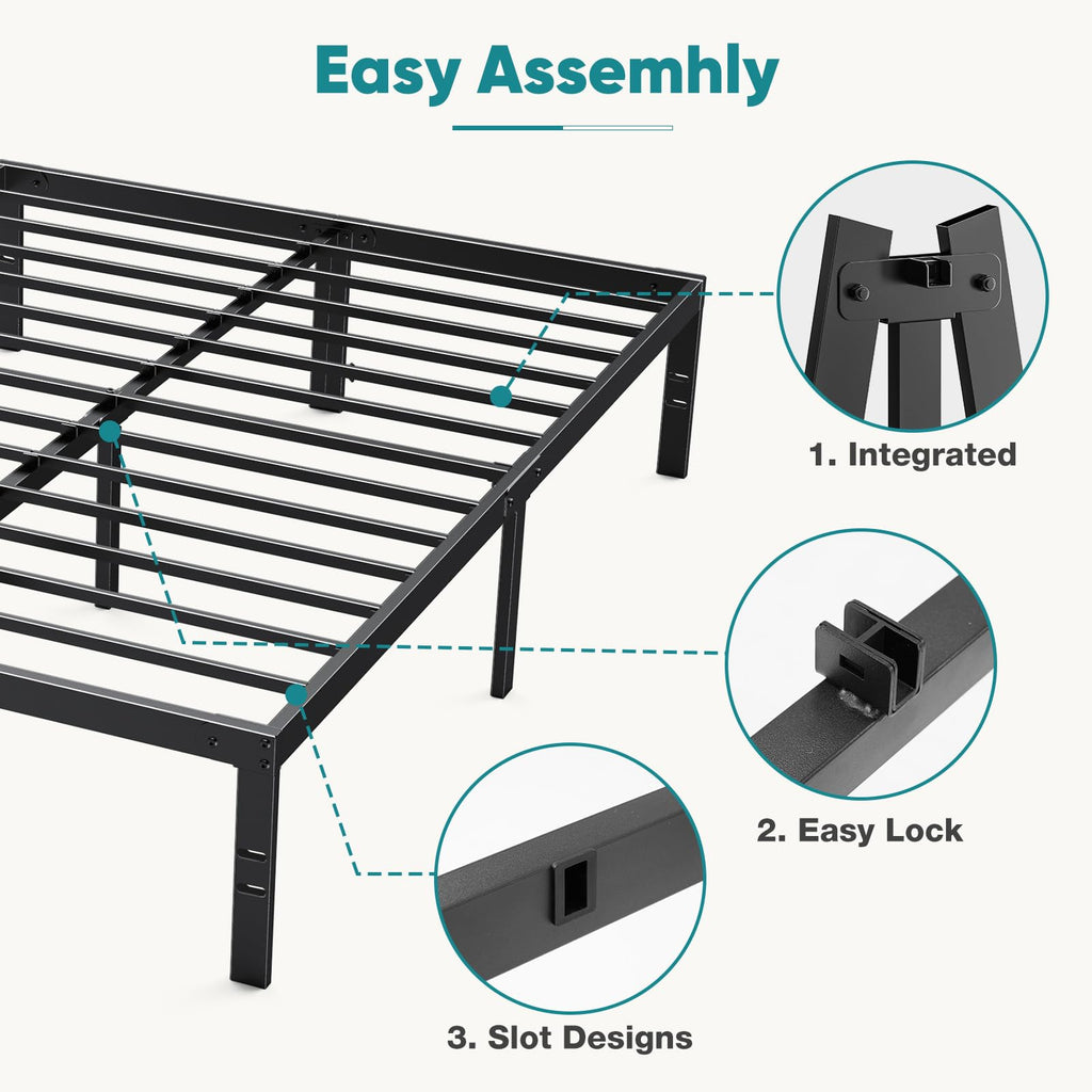 Queen 18 Inch Metal Platform Bed Frame W212