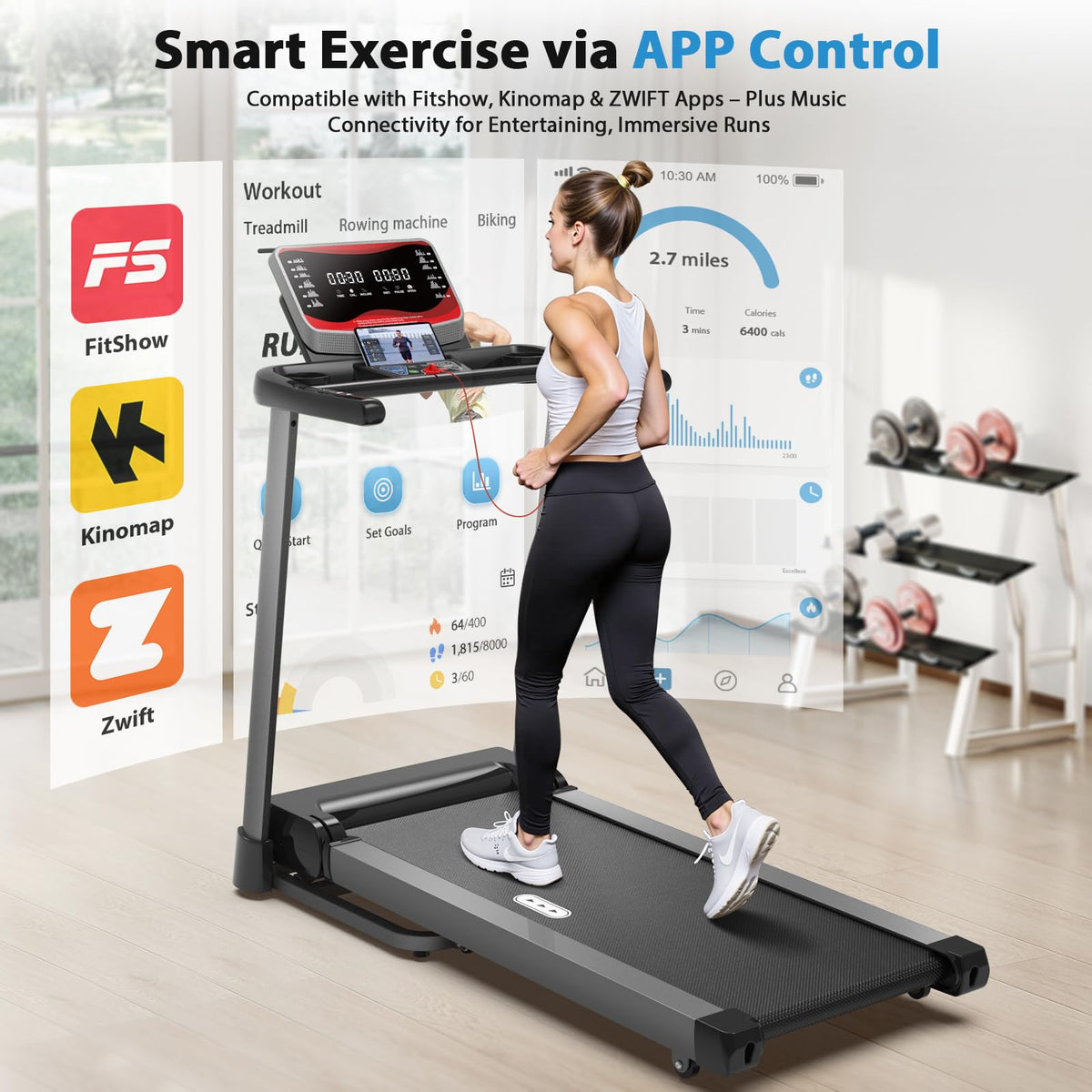 Treadmill with Auto Incline 450 LBS Capacity M488665