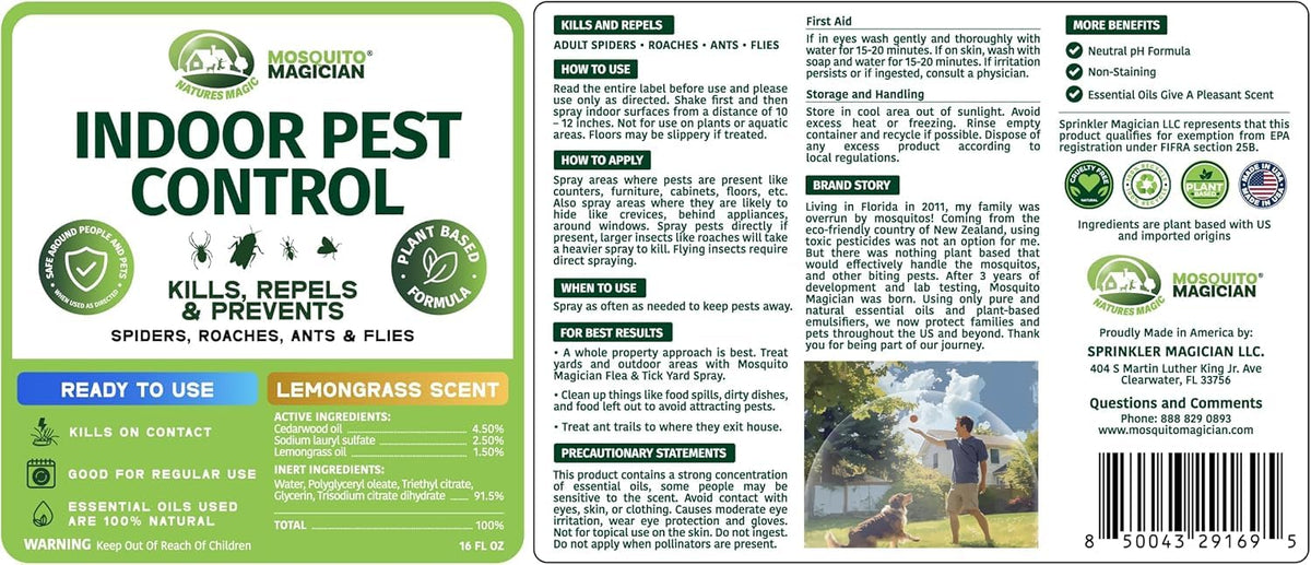 Lemongrass Flea Tick Mosquito Spray 16 OZ C537