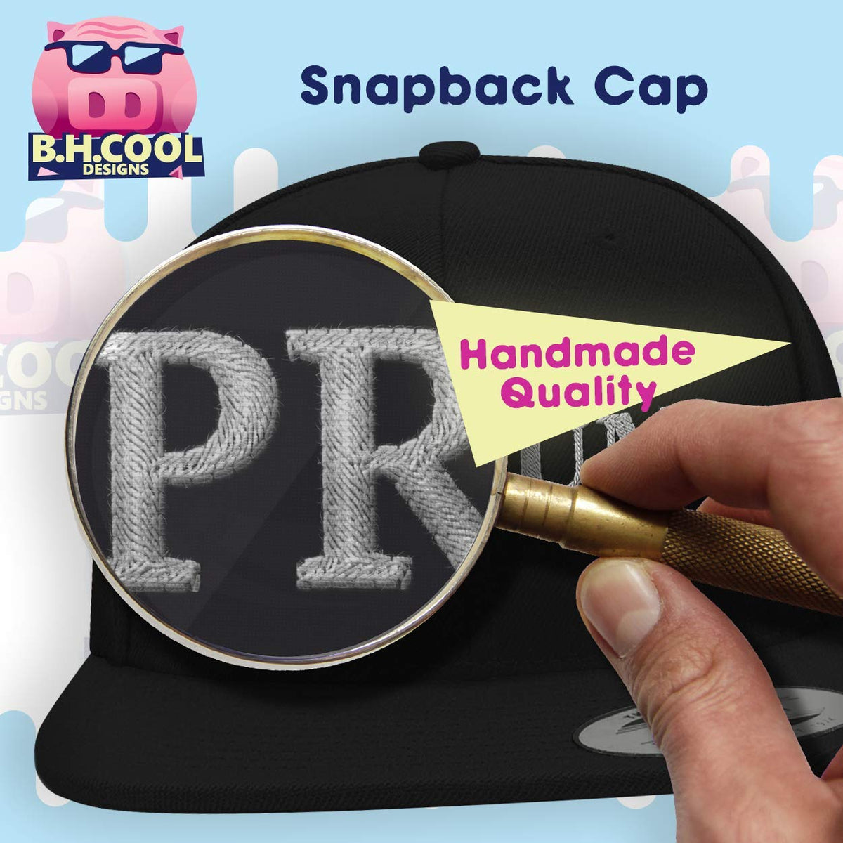 Structured Flat Bill Snapback Cap I5523