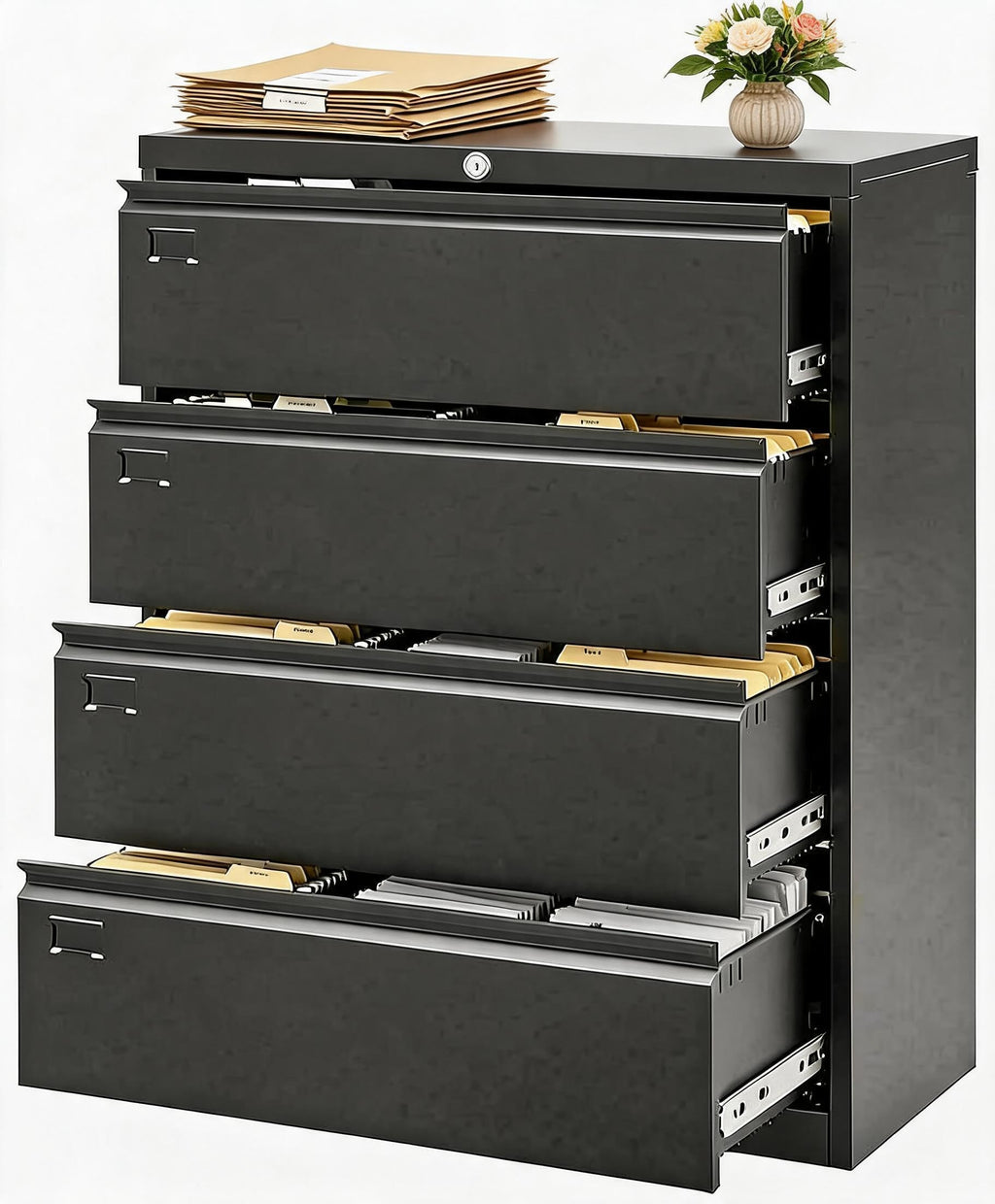 4 Drawer Metal File Cabinet with Lock C1544