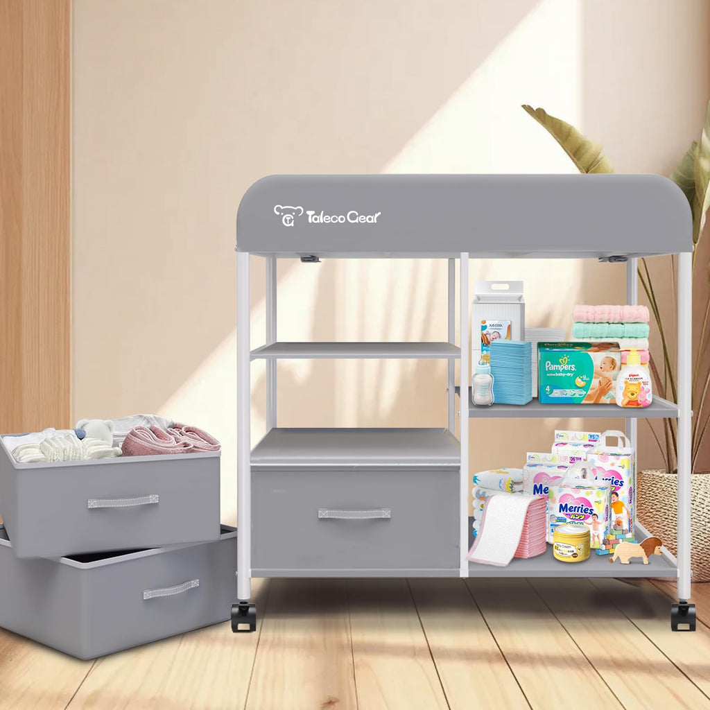 Portable Baby Changing Table with 3 Storage Baskets Q468787