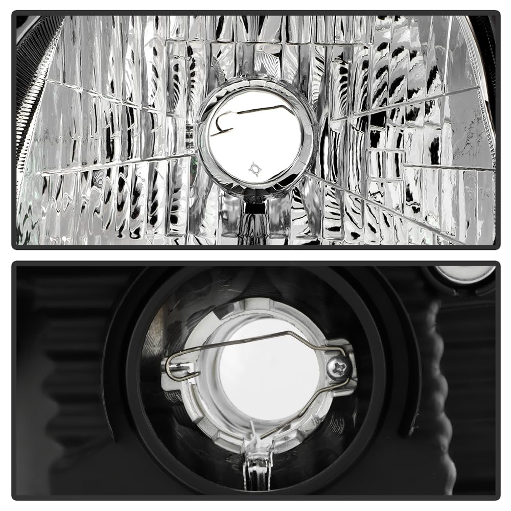 Black Housing Headlights Headlamps Pair Set K18140