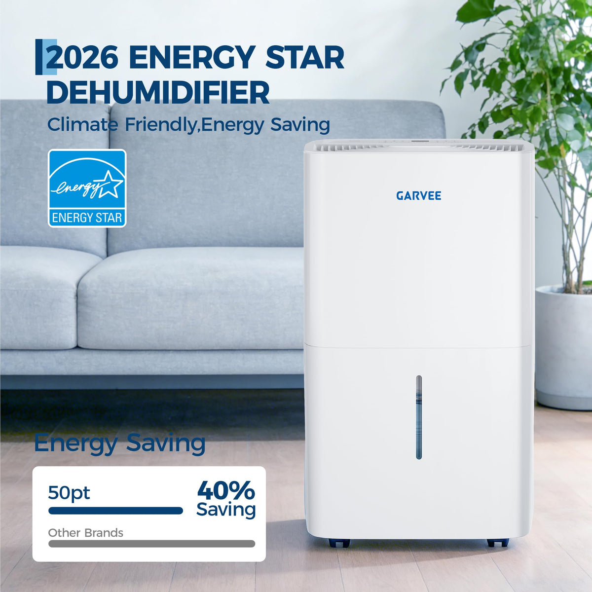 50-Pint Dehumidifier with 2.4Gal Water Tank K473187