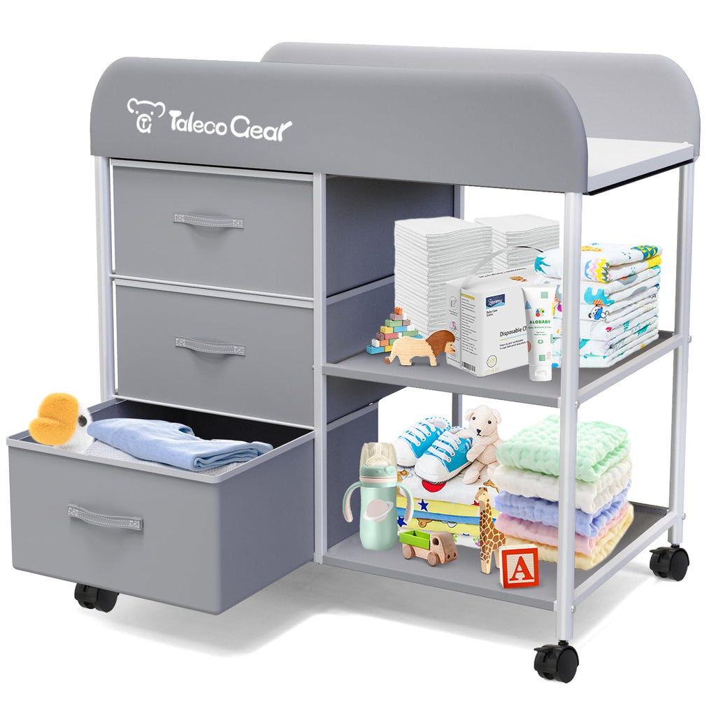 Portable Baby Changing Table with 3 Storage Baskets Q468787