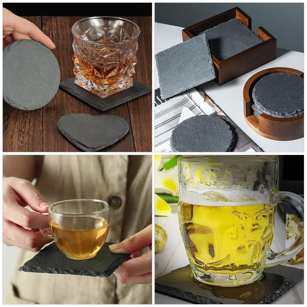 Natural Stone Drink Coasters 12 Pcs Square C1549