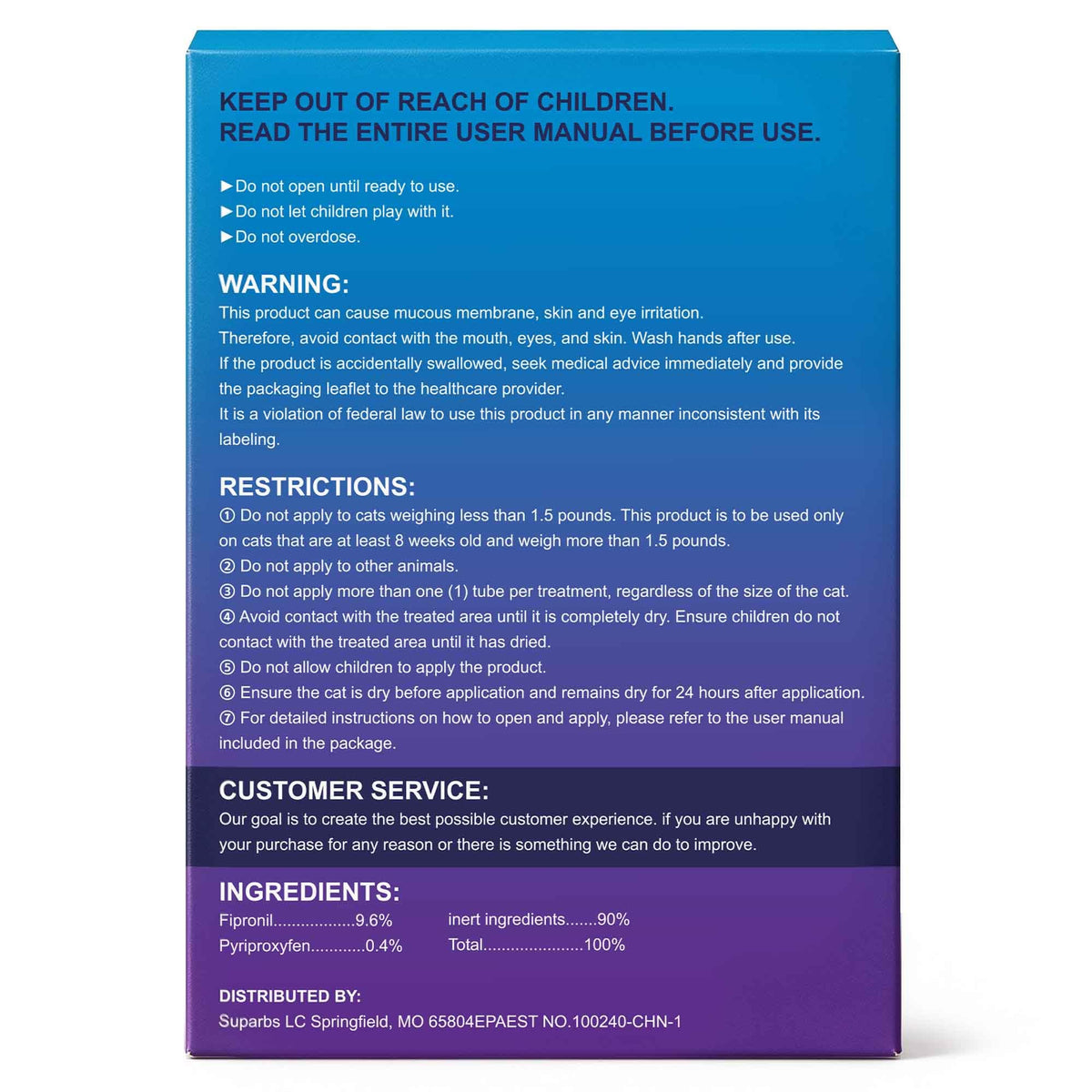 Cat Flea & Tick Topical Drops 12 Doses C8287