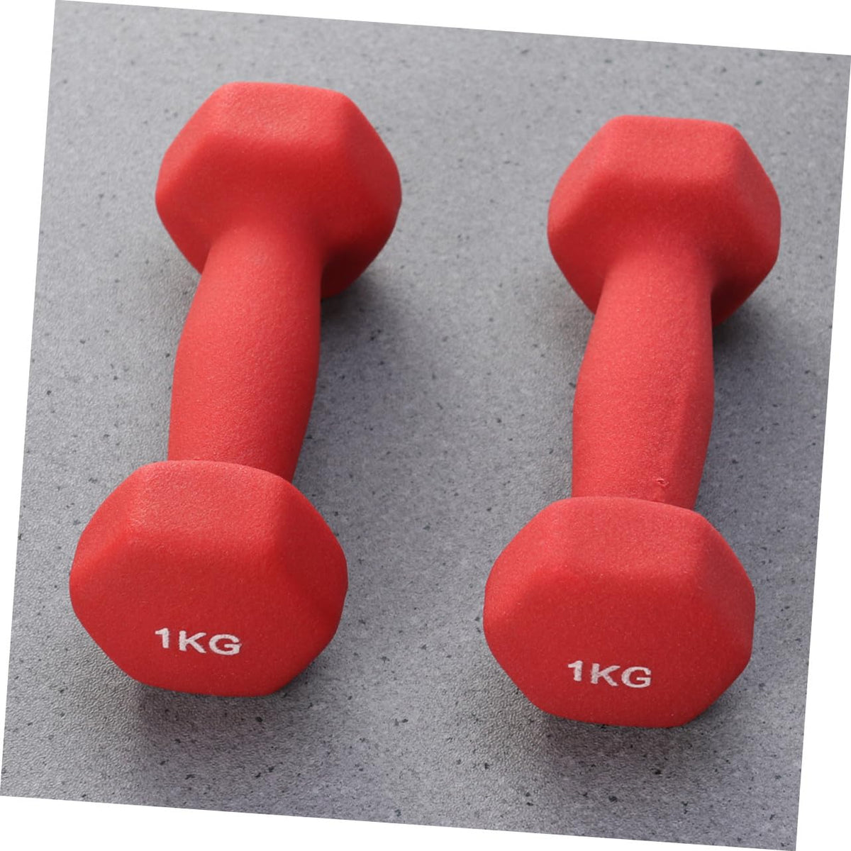 Ergonomic Hexagonal Neoprene Coated Dumbbells Red M3949