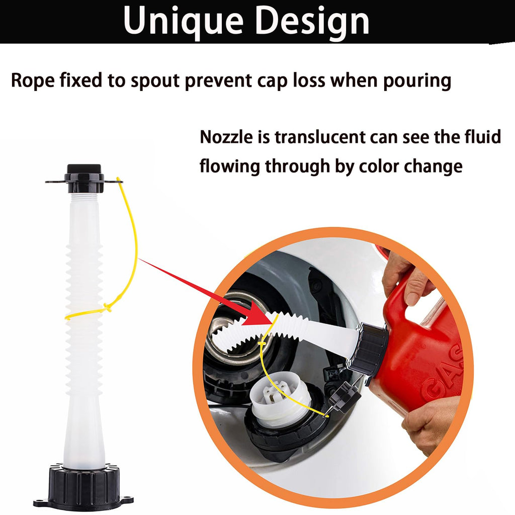 Gas Can Spouts with Vent Cap for 1 2 5 Gallon N538082
