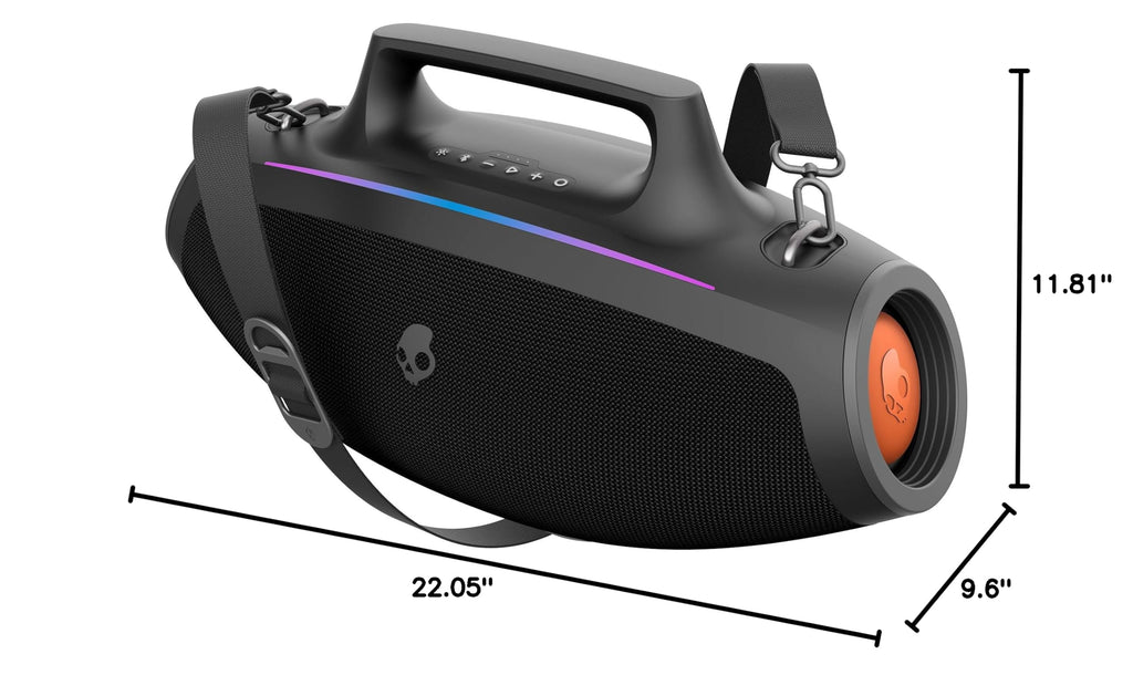 Water-Resistant Wireless Portable Bluetooth Boombox Speaker with LED Lightshow F3705