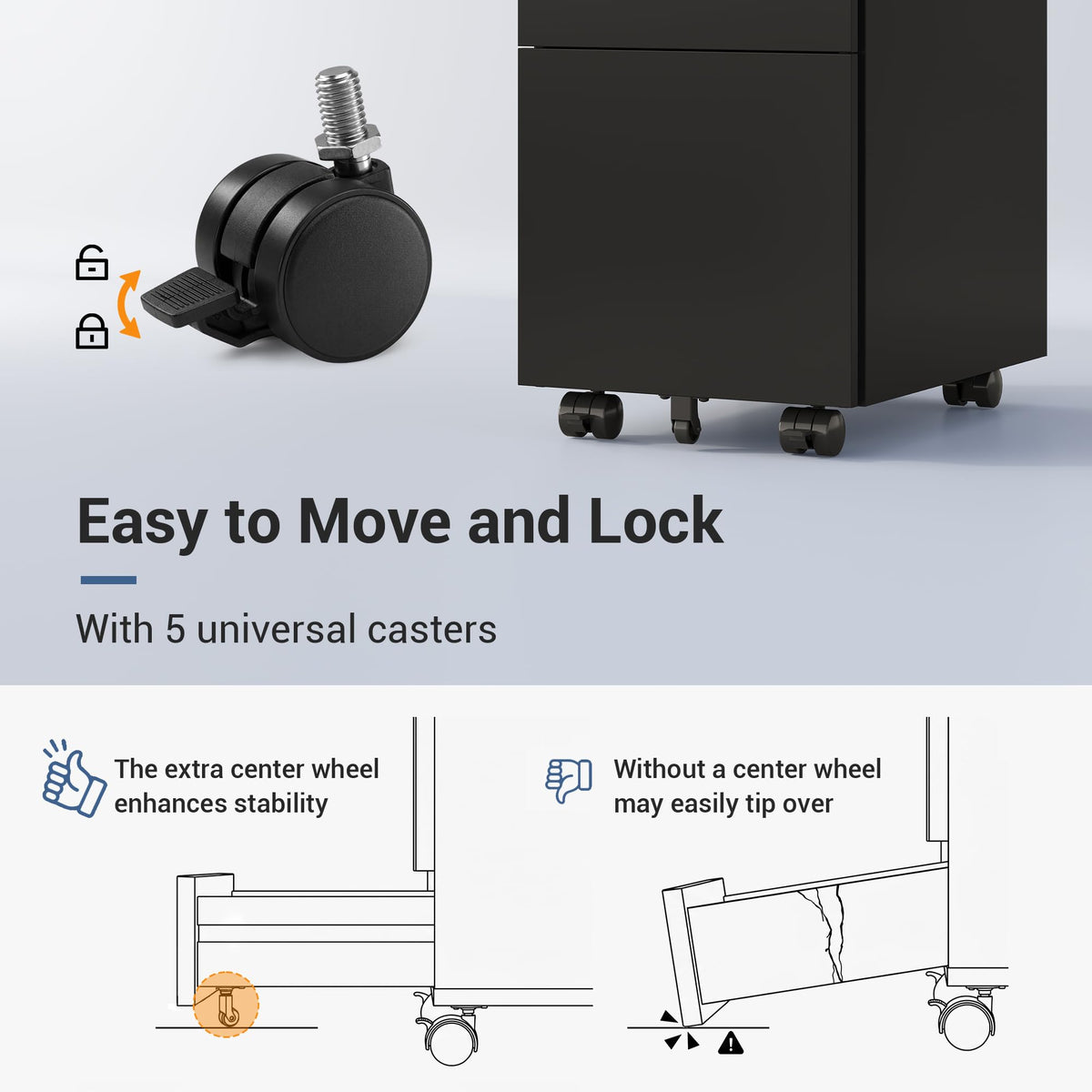 3 Drawer File Cabinet with Lock C5583