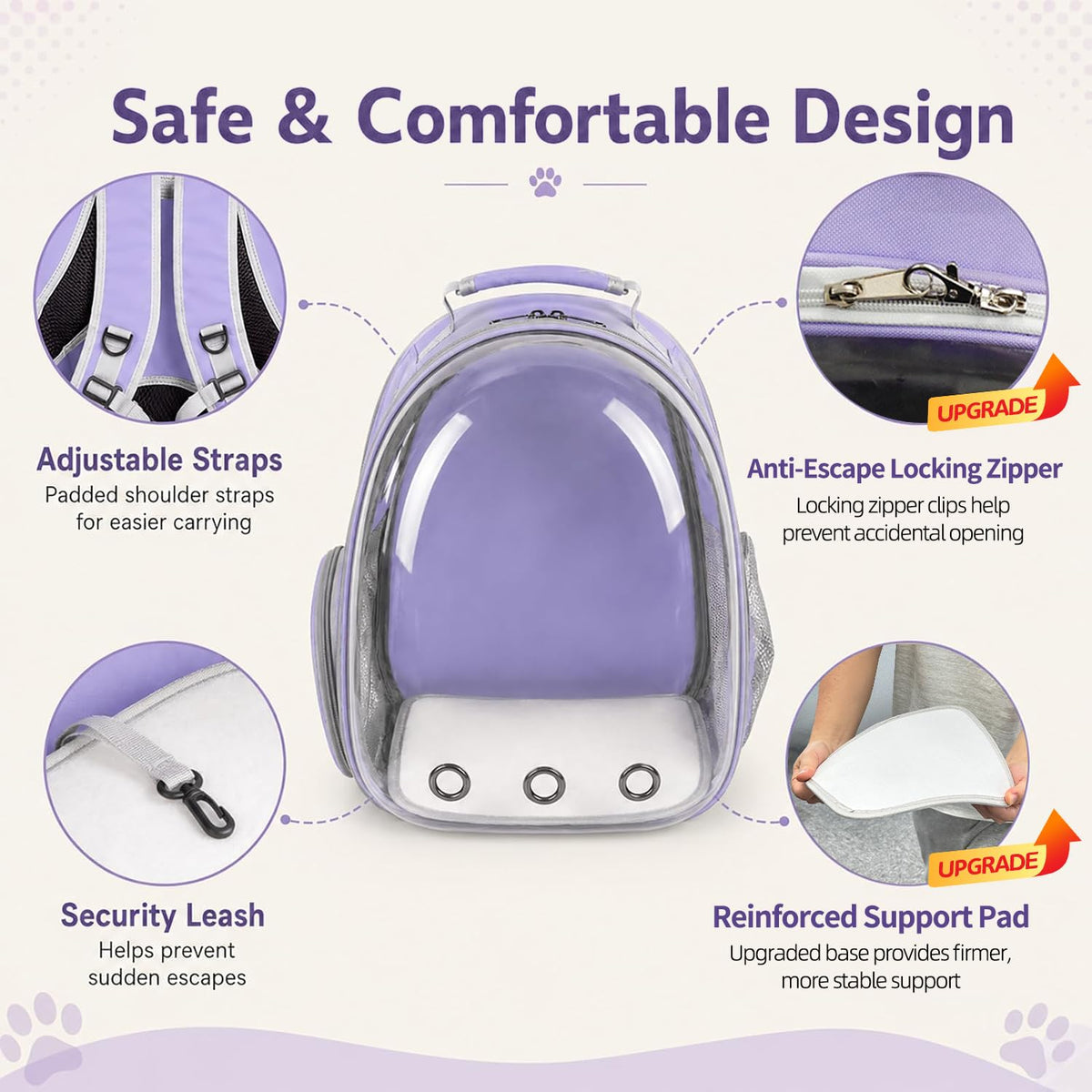 Expandable Cat Carrier Backpack with Bubble Window O483875
