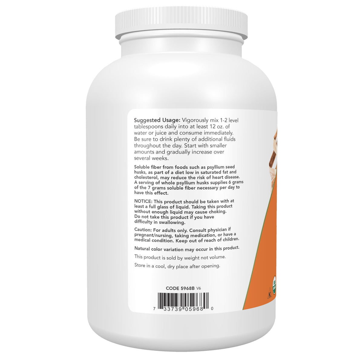 Organic Whole Psyllium Husks 12 oz W802707