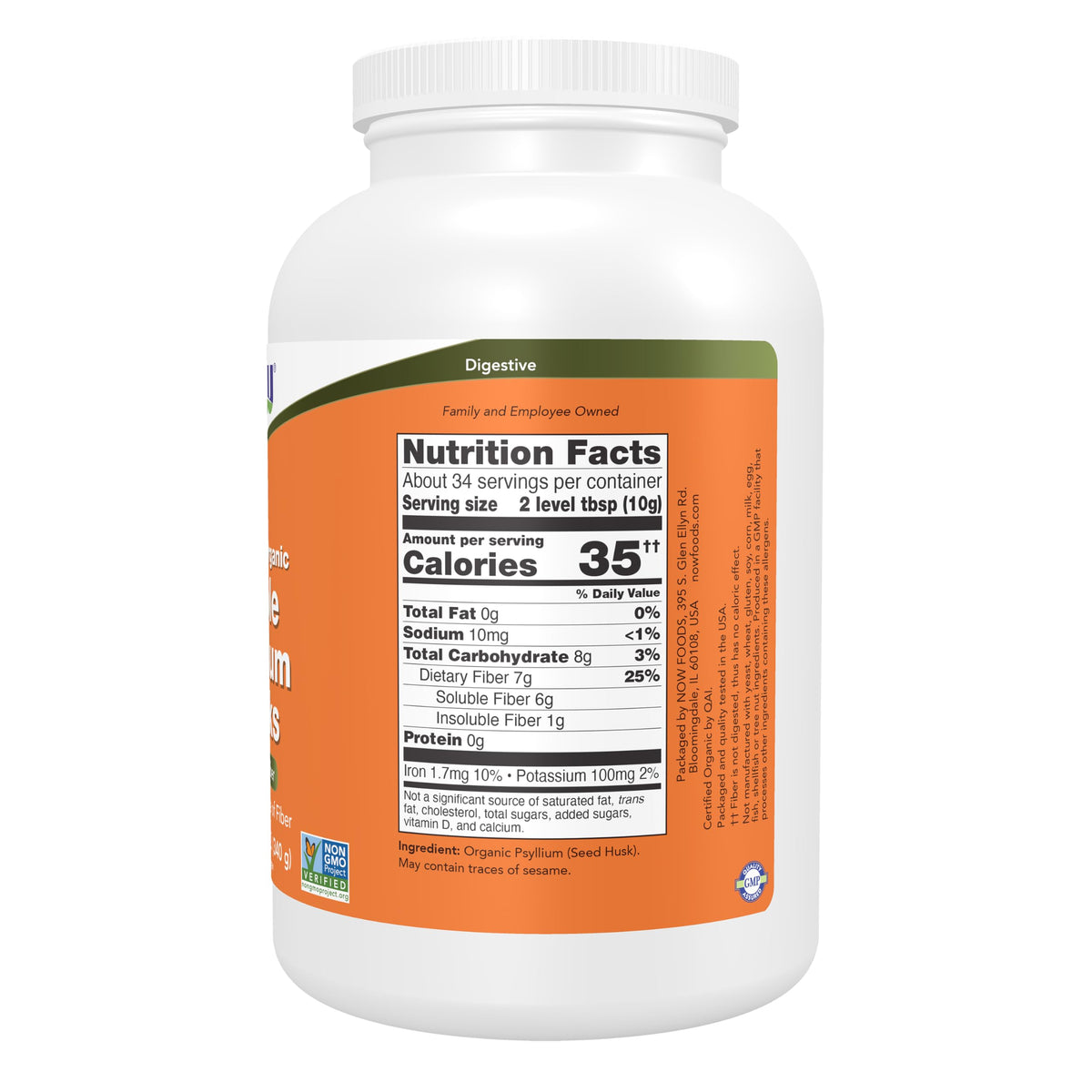 Organic Whole Psyllium Husks 12 oz W802707