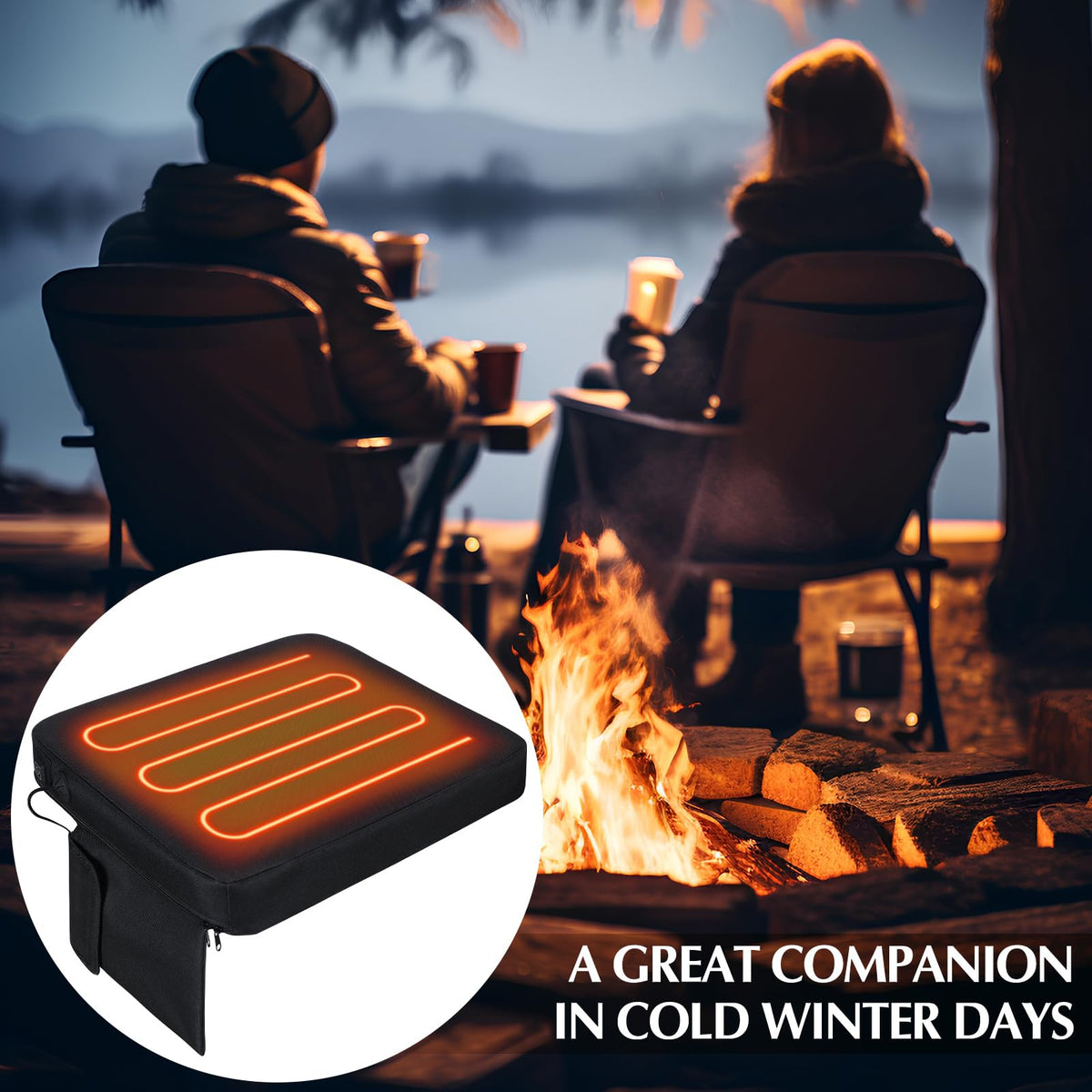 2 Pcs Portable Heated Seat Cushion T388