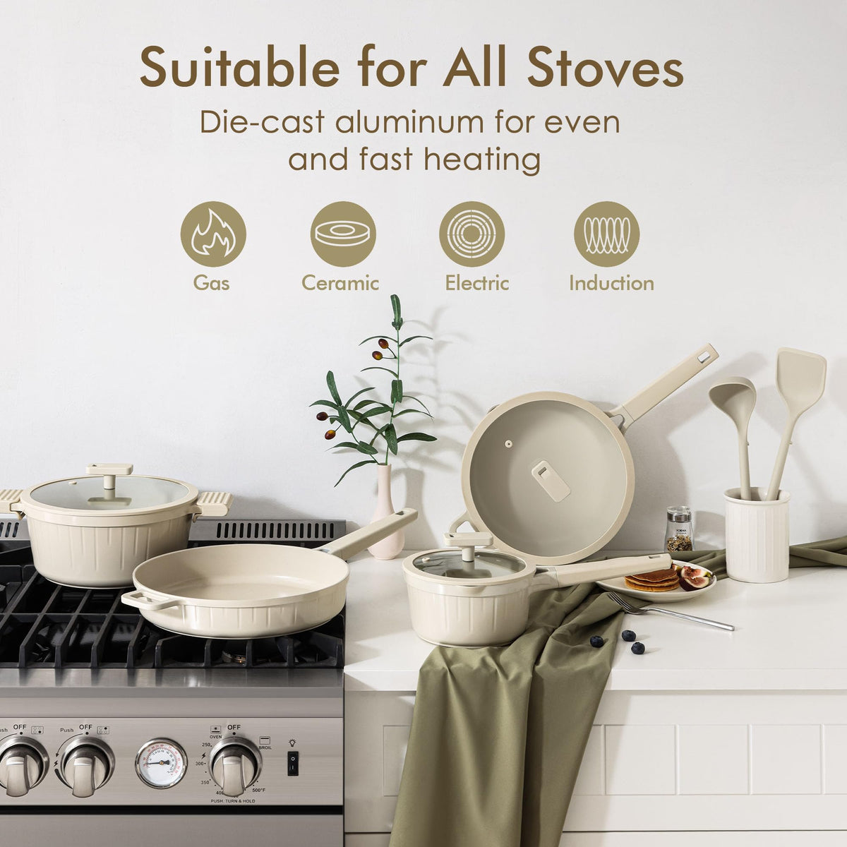 14 Pc Non Stick Ceramic Cookware Set O783
