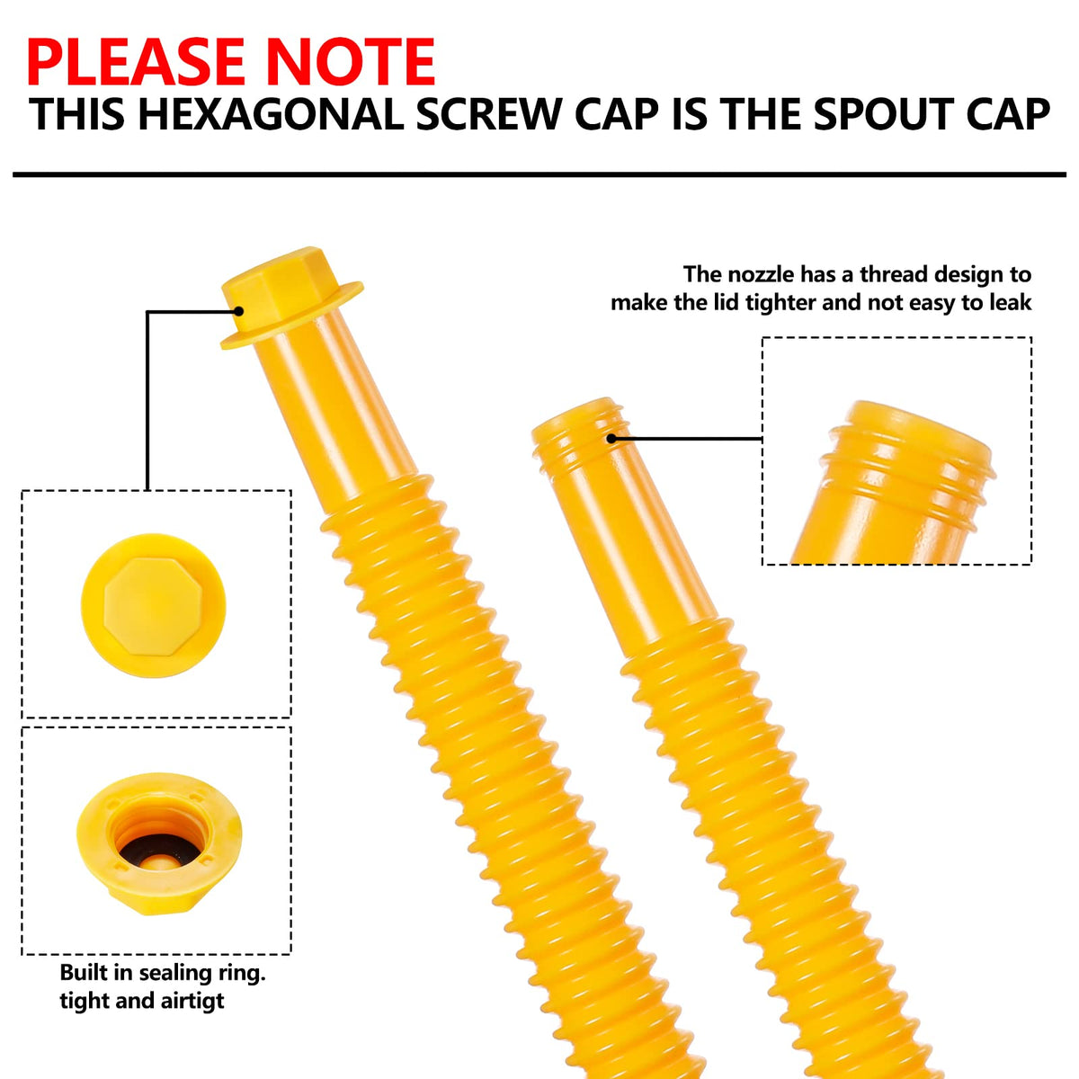 Gas Can Spout Replacement Kits 3 Pack Yellow C1991