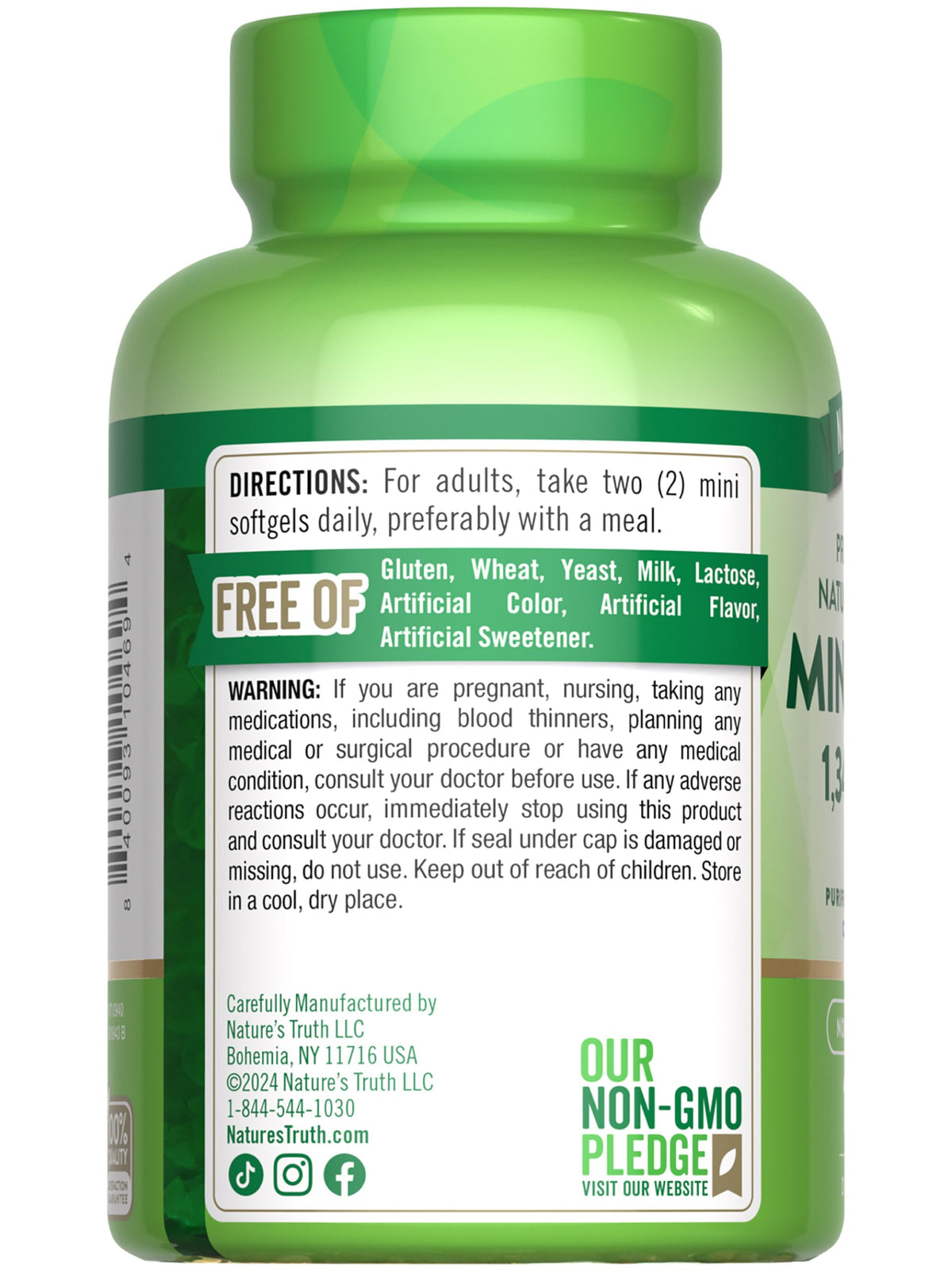 Fish Oil Omega 3 1340 mg 100 Softgels G20716