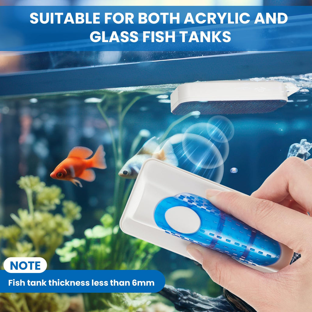 Aquarium Fish Tank Cleaning Tool Kit 4 Pcs Long Aquascape Tools Magnetic Glass Cleaner Brush 5 in 1 Gravel Cleaner and Siphon Vacuum G778