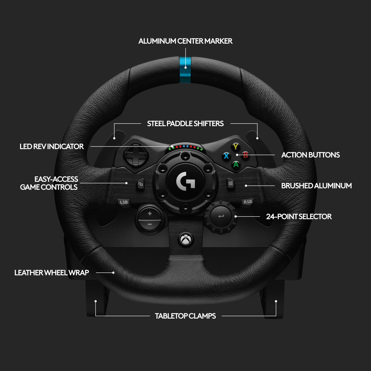 Racing Wheel and Pedals with Force Feedback and Leather Wheel Cover K5874