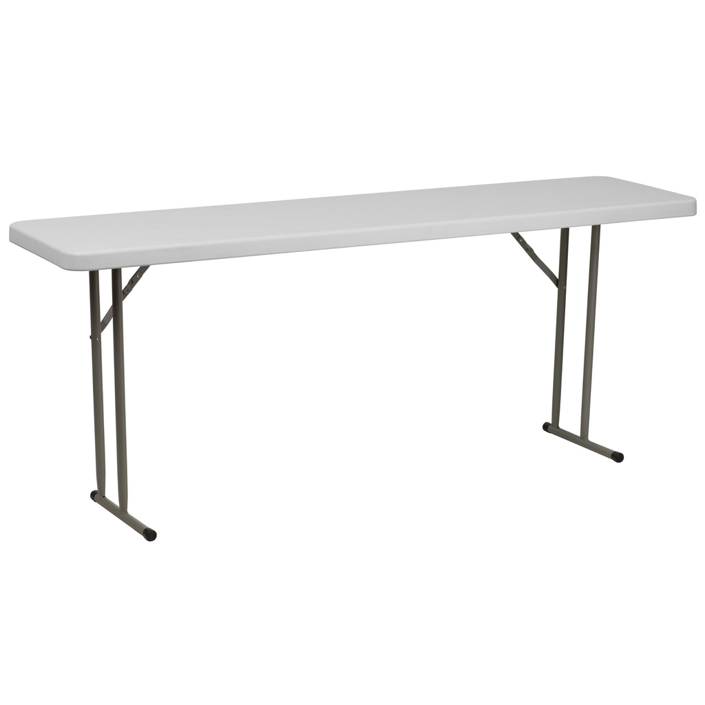 6-Foot White Plastic Folding Training Table T642