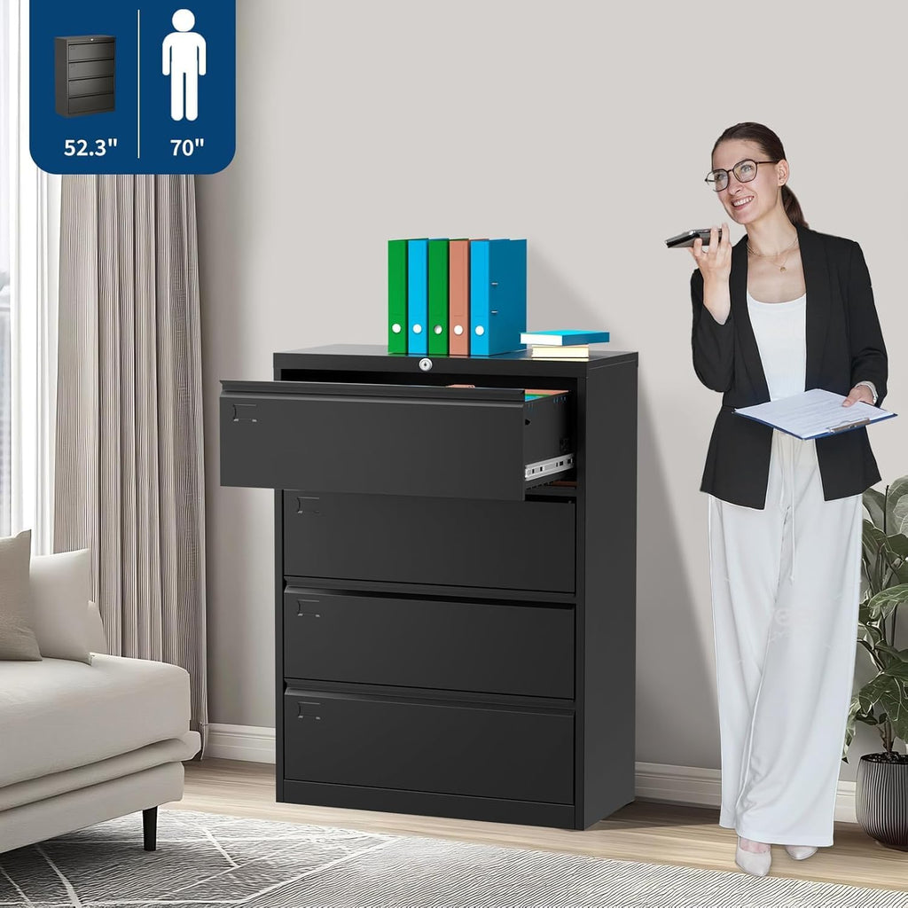 4 Drawer Metal File Cabinet with Lock C1544