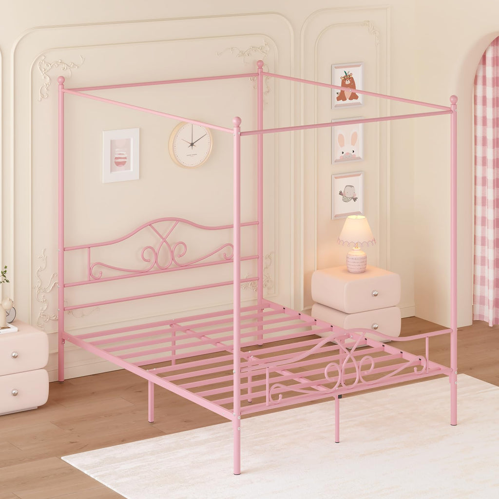 Full Size Canopy Bed Frame with 4 Posters K996
