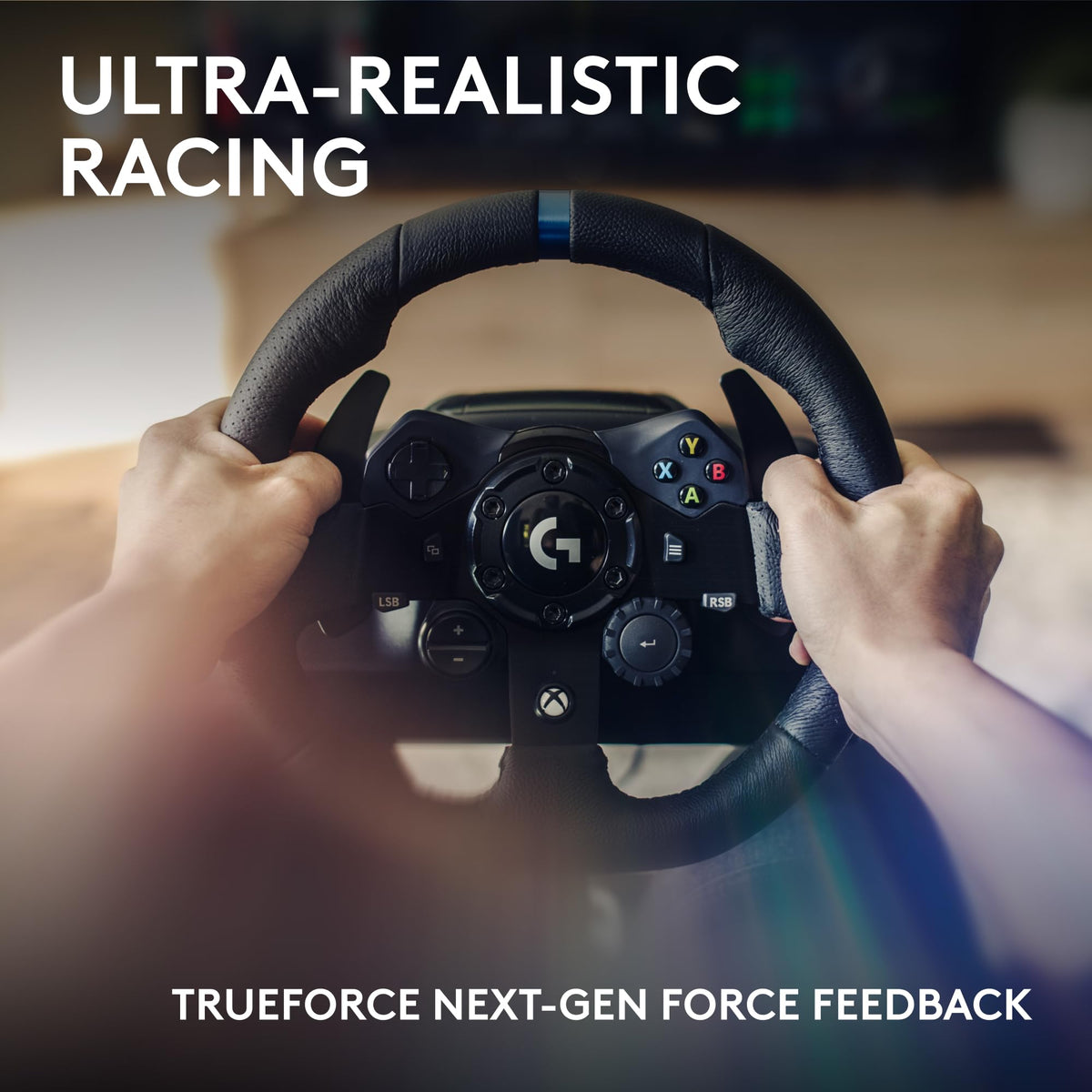 Racing Wheel and Pedals with Force Feedback and Leather Wheel Cover K5874