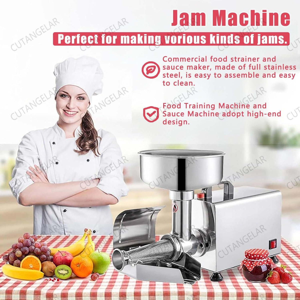 450W Stainless Steel Electric Tomato Strainer B58238