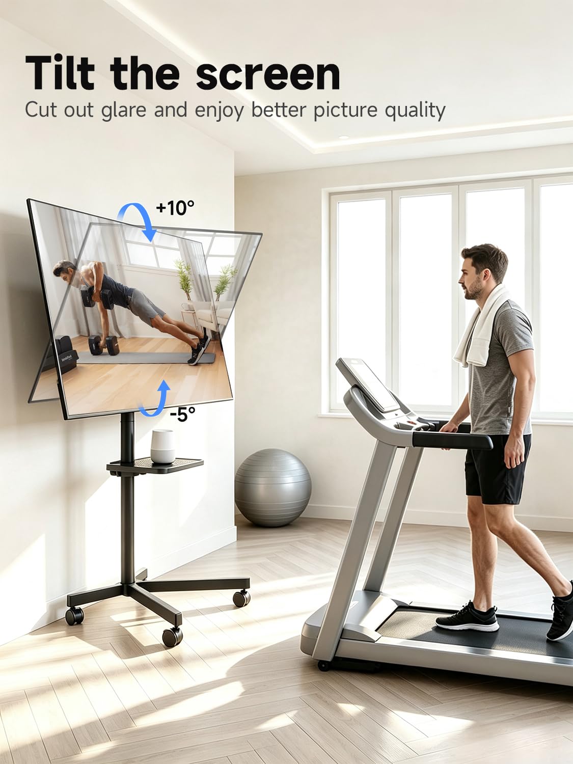 Height Adjustable Rolling TV Stand A90467
