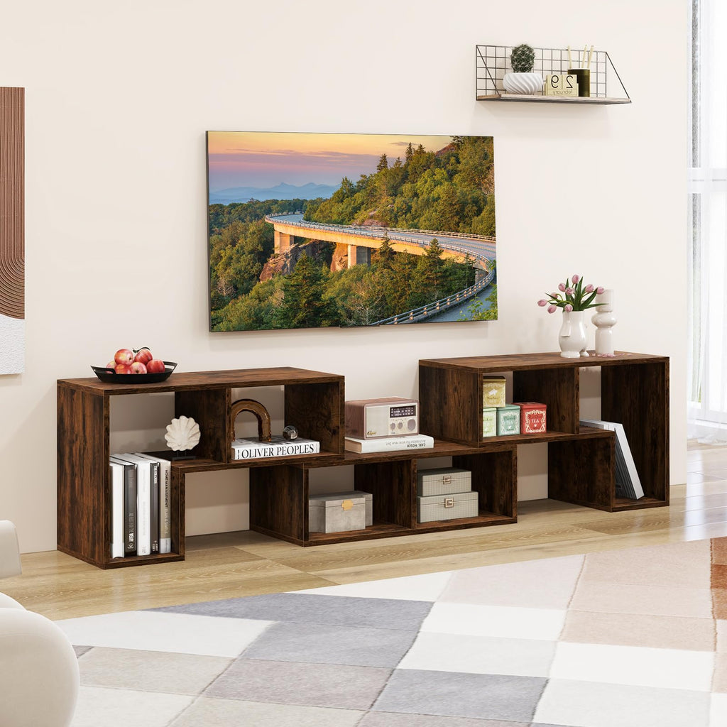 Brown 3-Piece TV Stand with Storage Cubes M3239