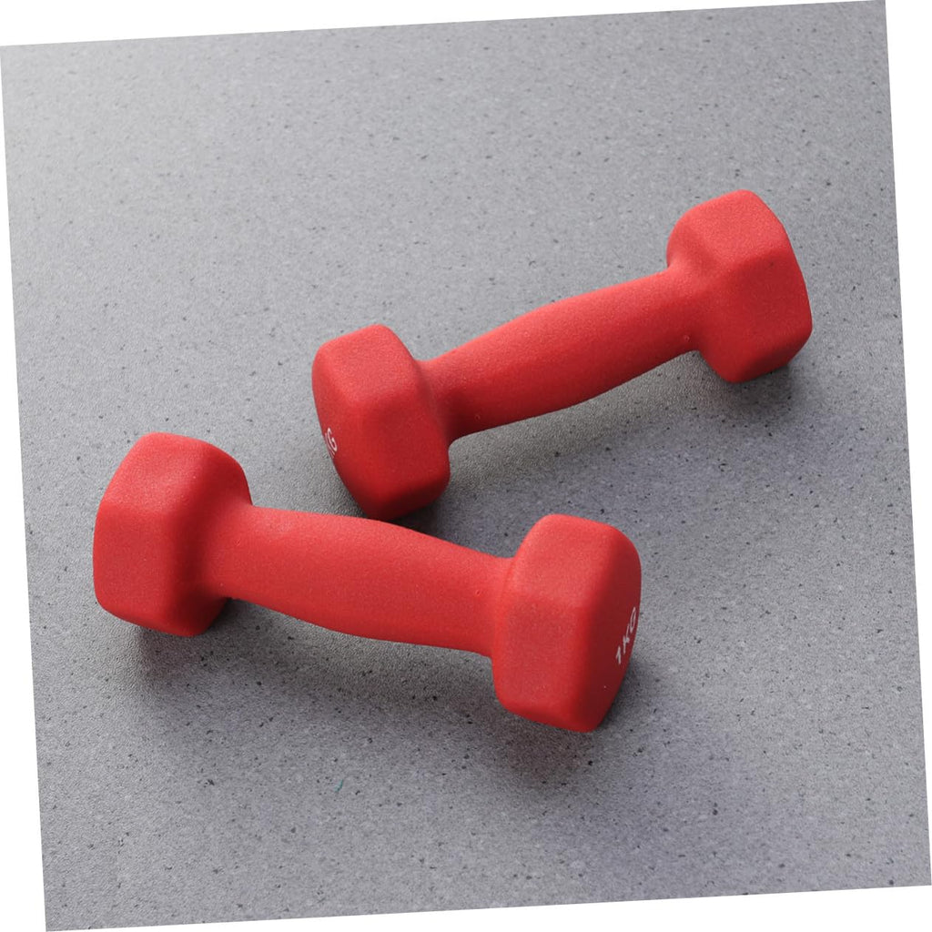 Ergonomic Hexagonal Neoprene Coated Dumbbells Red M3949