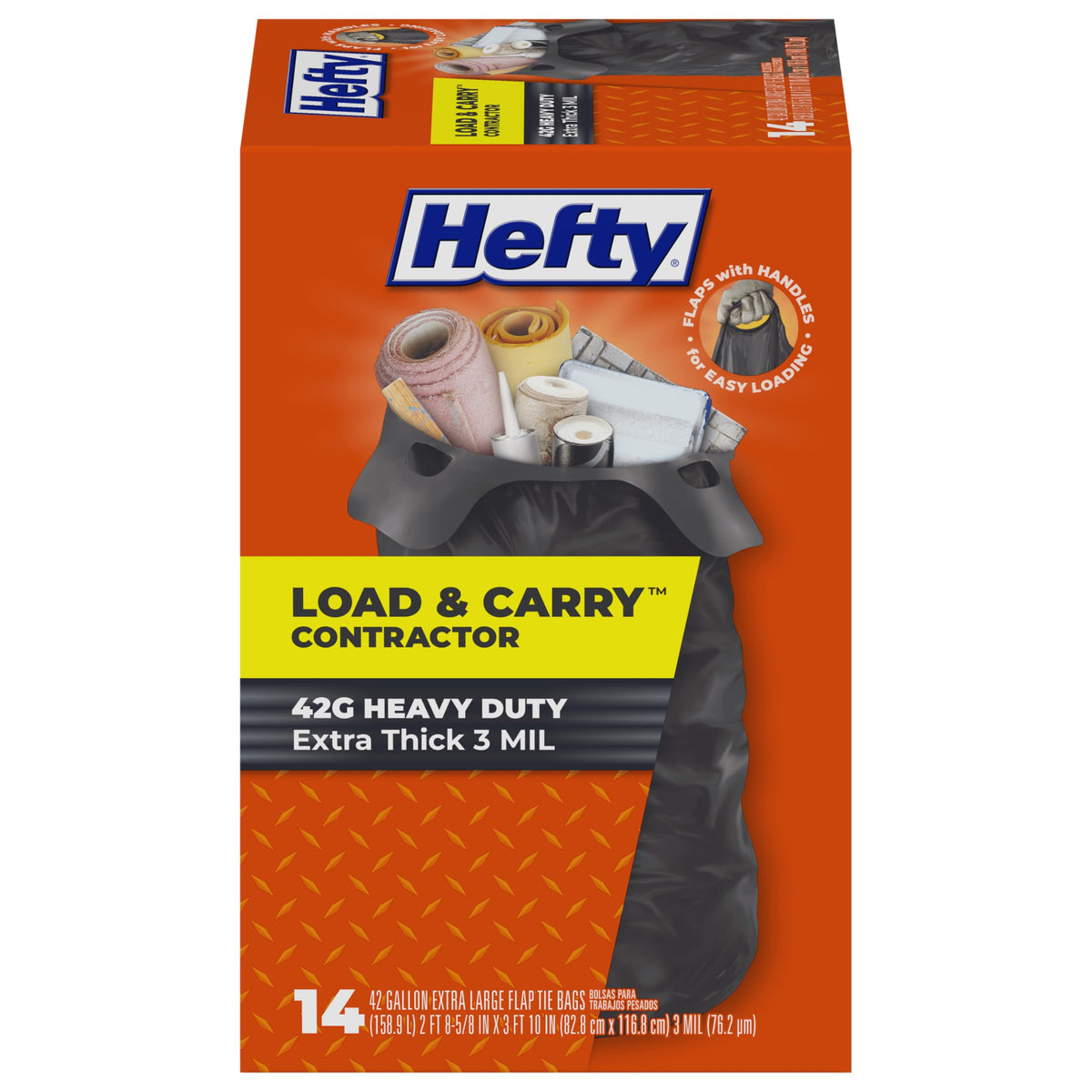 42 Gallon Extra Large Flap Tie Extra Thick 14 Count Bags X835051