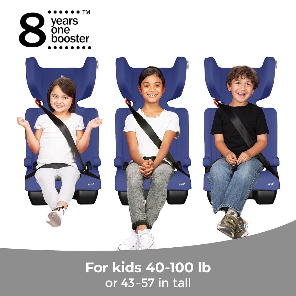 Blue Foldable High Back Booster Seat B6259