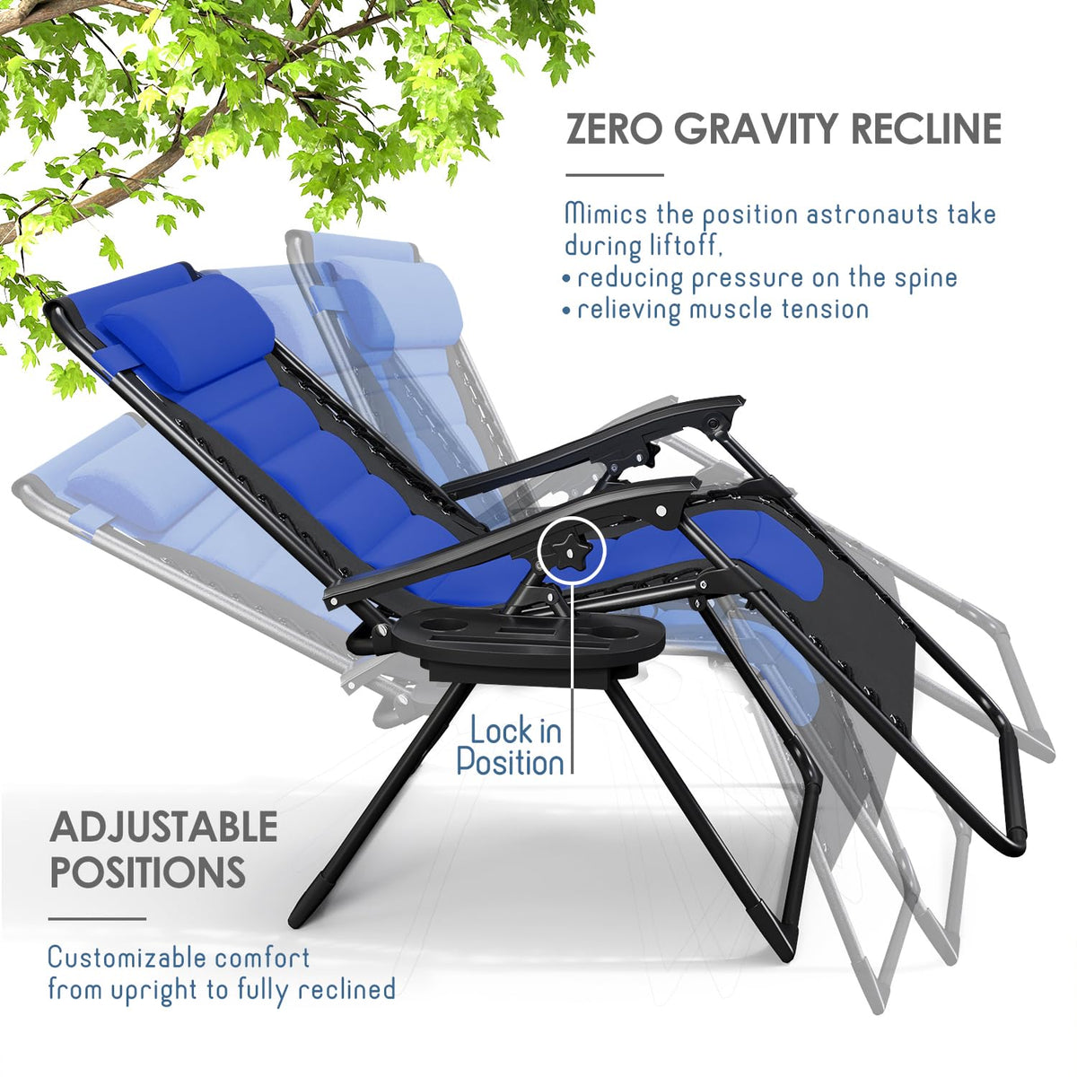 Oversized Zero Gravity Chair Set of 2 V1596