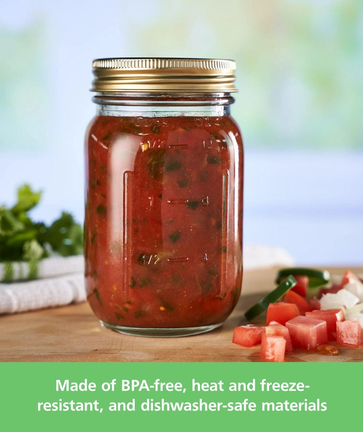 16 oz Regular Mouth Glass Canning Jars with Lids and Rings, 12-Pack M55124