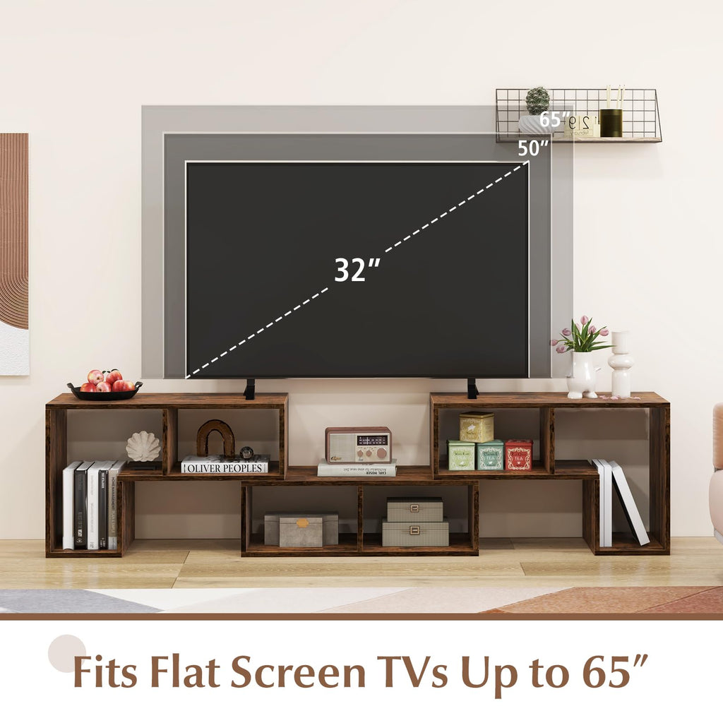 Brown 3-Piece TV Stand with Storage Cubes M3239