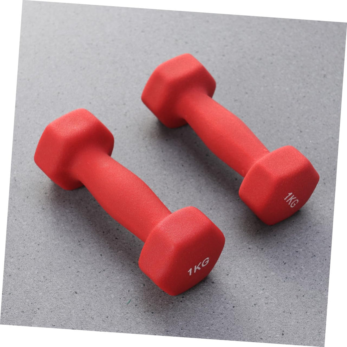 Ergonomic Hexagonal Neoprene Coated Dumbbells Red M3949