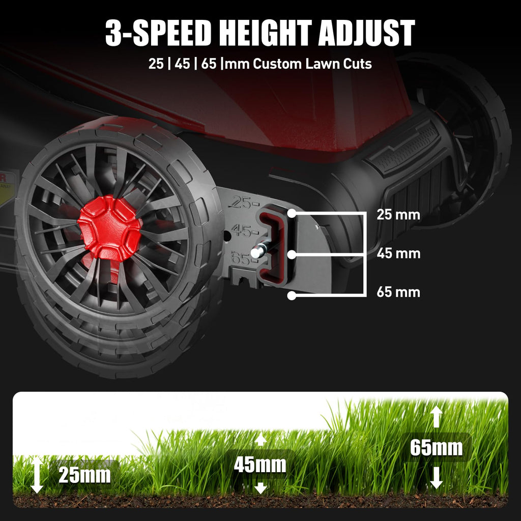 14" Corded Lawn Mower, 3-Height, 2-in-1 Mulch & Bag H671