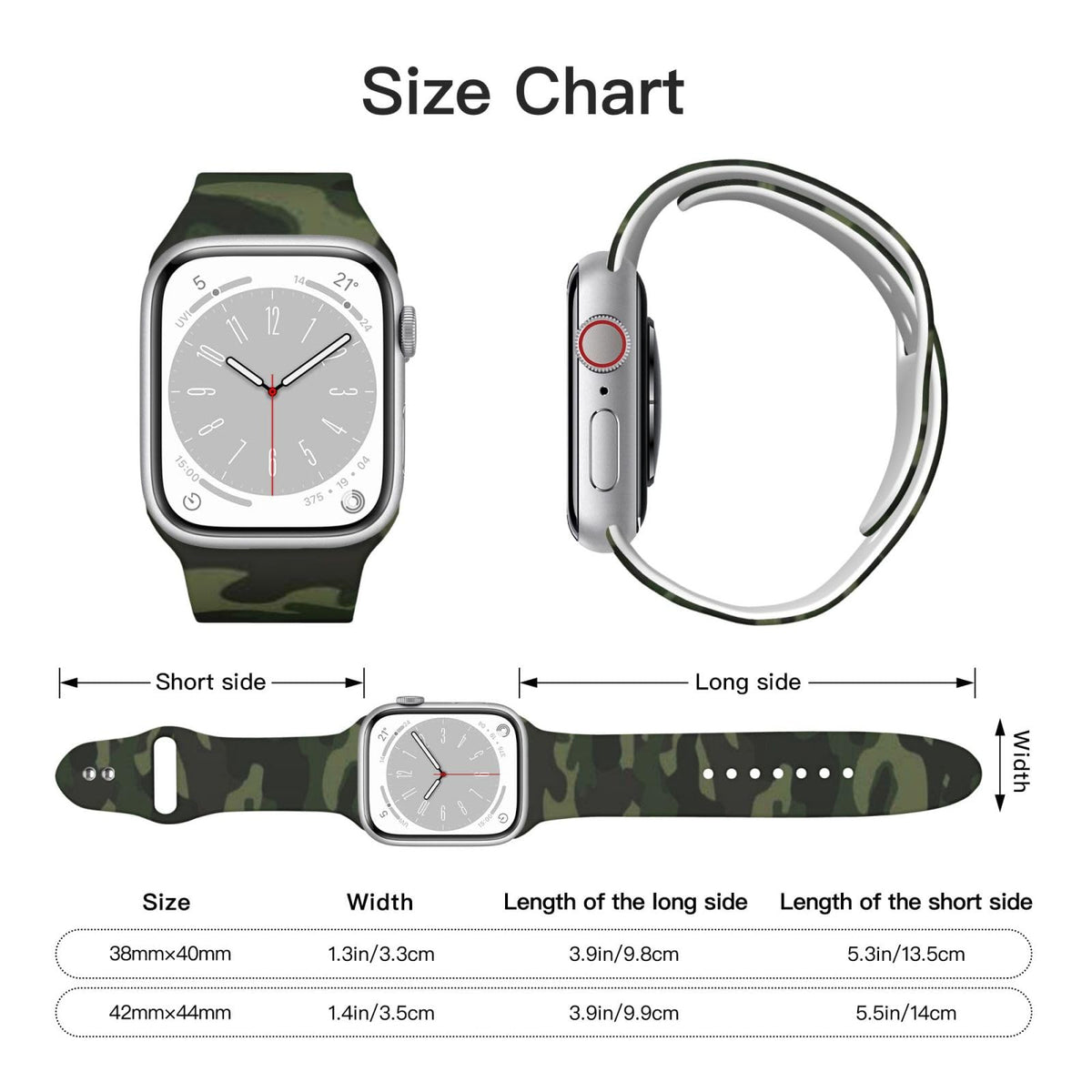Camouflage Pattern Silicone Watch Strap L5731
