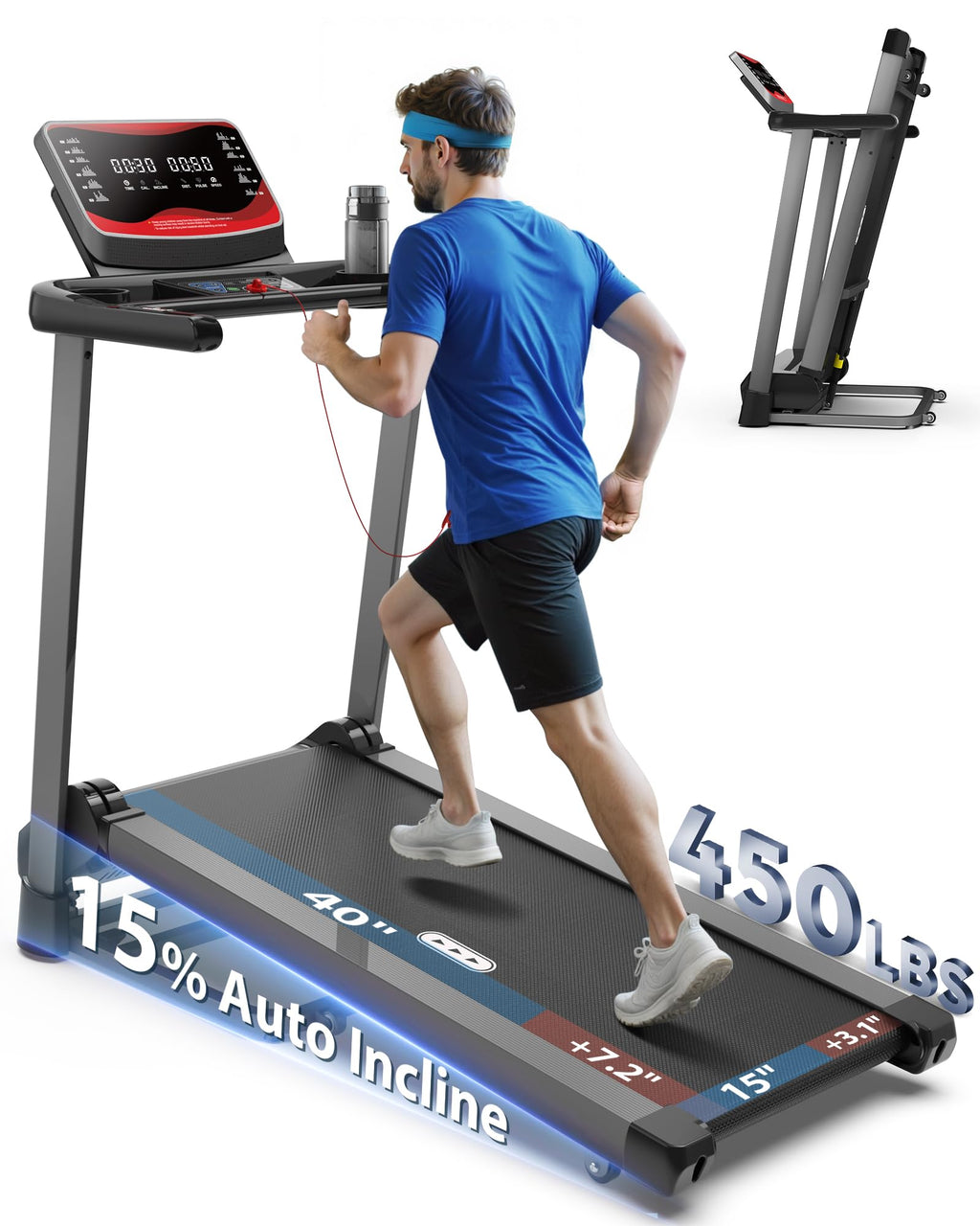 Treadmill with Auto Incline 450 LBS Capacity M488665