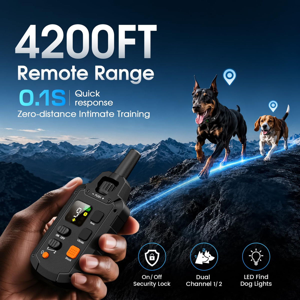 2 Dogs Waterproof Dog Training Collar with Remote M32160