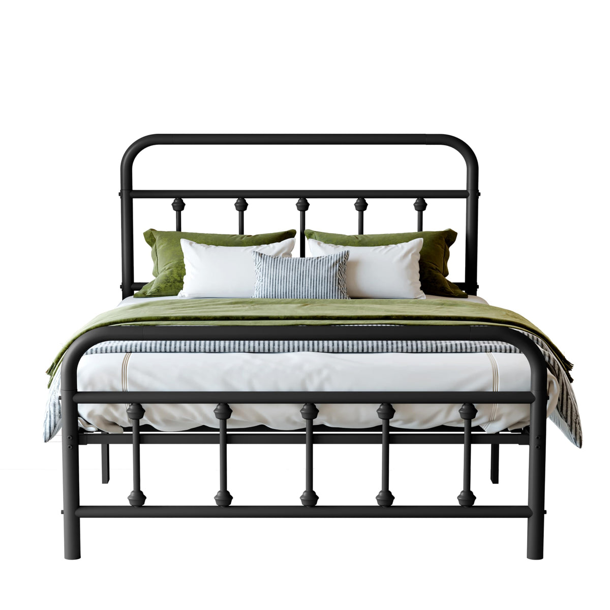 Black Twin Size Metal Bed Frame with Storage Space Y3457