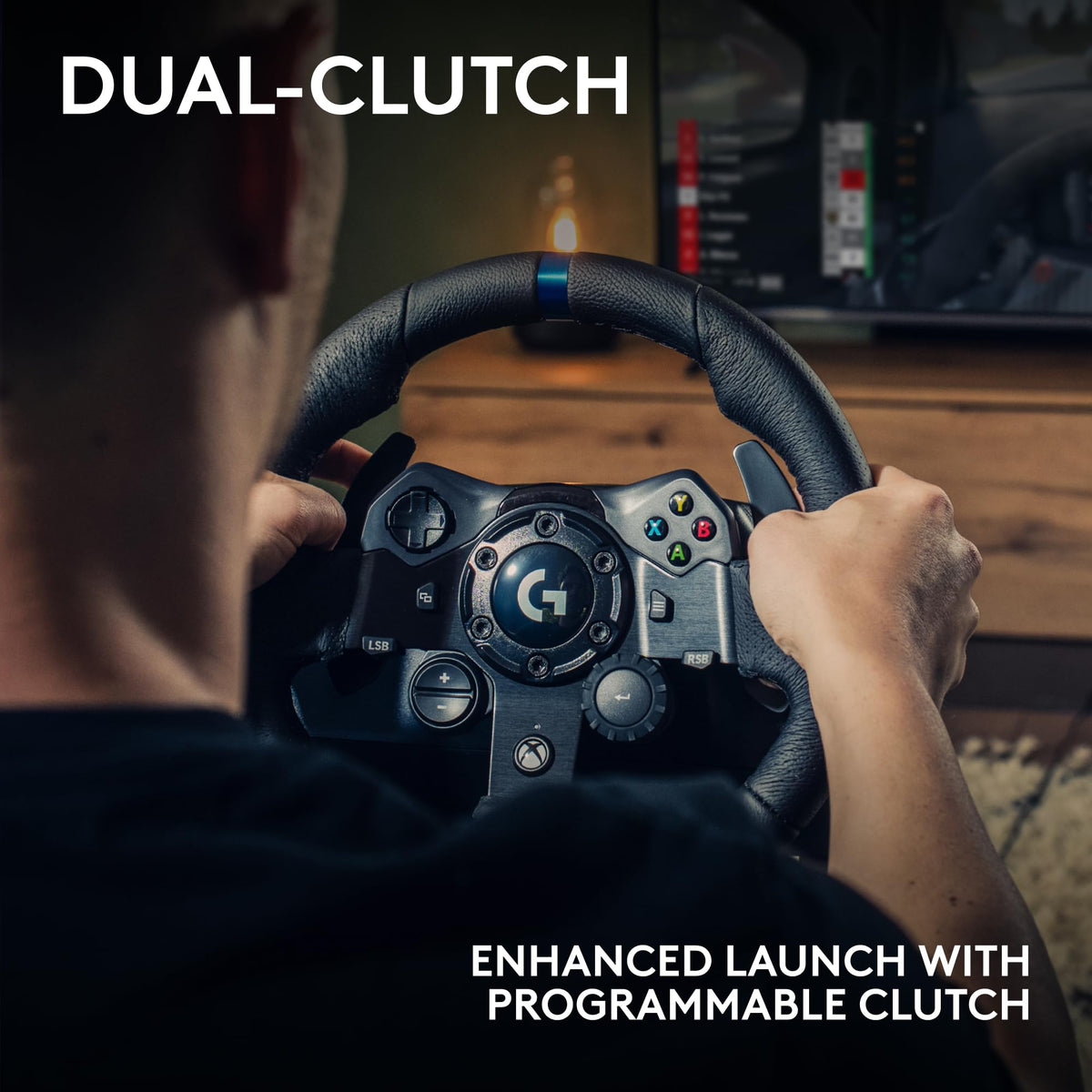 Racing Wheel and Pedals with Force Feedback and Leather Wheel Cover K5874