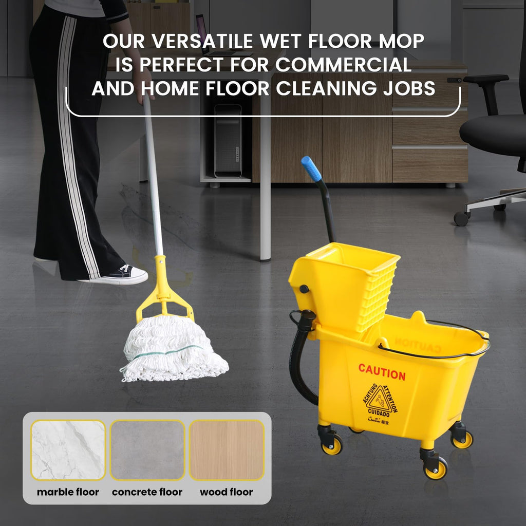 35Qt Mop Bucket with Wringer and Drain Hose L4627